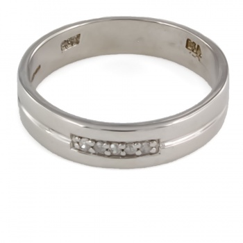 9ct White Gold Diamond Wedding Ring Size I